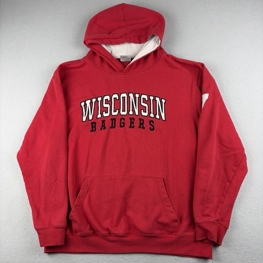 Stadium Athletics Wisconsin Badgers Hoodie Mens XL Red Pullover NCAA Sweatshirt